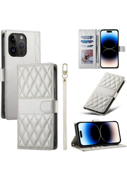 IPhone 15 Pro Max Kılıf Çift Sapanlar Zarif Cüzdan Deri ile Uyumlu (Yurt Dışından)