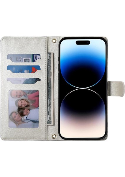 IPhone 15 Pro Max Kılıf Çift Sapanlar Zarif Cüzdan Deri ile Uyumlu (Yurt Dışından)