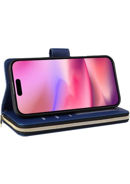 IPhone 14 Plus Cüzdan Kılıf 9 Kart Tutucu Manyetik Kapatma ile Uyumlu (Yurt Dışından)