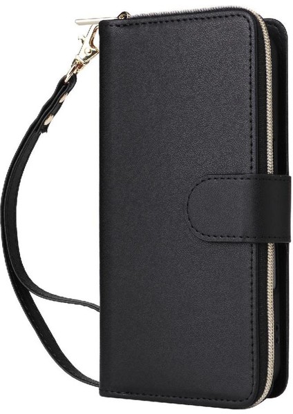 IPhone 14 Pro Cüzdan Kılıf Crossbody ve Bilek Kayışı Pu 9 ile Uyumlu (Yurt Dışından)