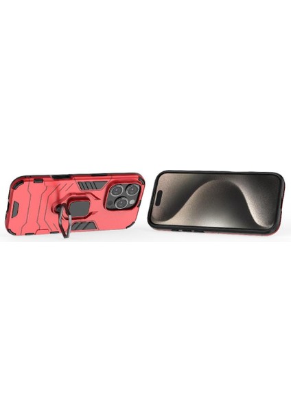IPhone 16 Pro 360&DEG; Dönen Halka Kickstand Darbeye Kapak Damla Kılıf (Yurt Dışından) fiyatları