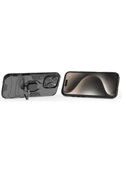 IPhone 16 Pro 360&DEG; Dönen Halka Kickstand Darbeye Kapak Damla Kılıf (Yurt Dışından) fırsatları