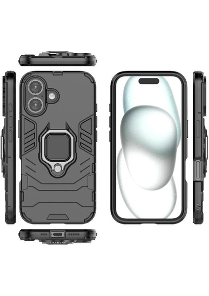 IPhone 16 Askeri Damla Koruma Kılıf Kickstand 360&DEG; Dönen Halka (Yurt Dışından) fiyatları