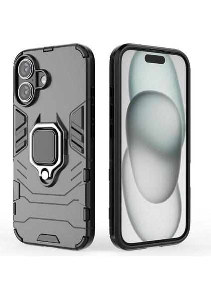 IPhone 16 Askeri Damla Koruma Kılıf Kickstand 360&DEG; Dönen Halka (Yurt Dışından) modelleri