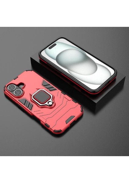 IPhone 16 Askeri Damla Koruma Kılıf Kickstand 360&DEG; Dönen Halka (Yurt Dışından) indirimleri