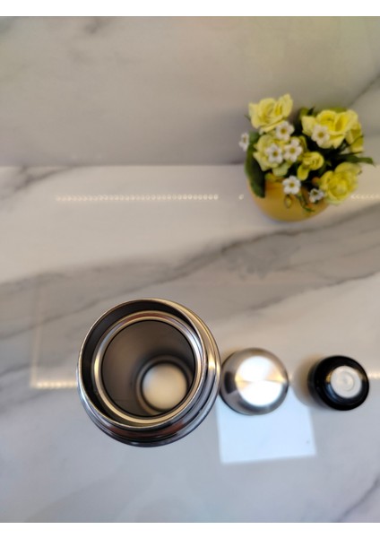 Double Wall Çelik Termos Gri-Siyah 1lt