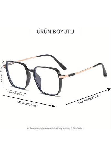 2025 Unisex Şeffaf Trend Gözlük – Anti Mavi Işık Koruyucu, Oversize Moda Çerçeve