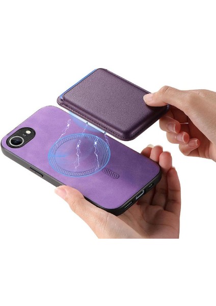IPhone 16E Ayrılabilir Kart Sahibi Kart Sahibi Güçlü Manyetik Kılıf (Yurt Dışından)