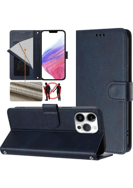 IPhone 16 Pro Max Klasik Tarzı Flip Case Kart Tutucu ile Uyumlu (Yurt Dışından)
