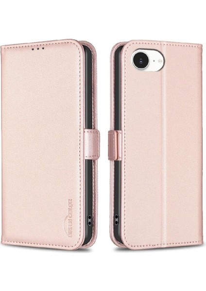 IPhone 16E Kickstand Pu Deri Cüzdan Darbeye Tpu Iç Flip Case (Yurt Dışından)
