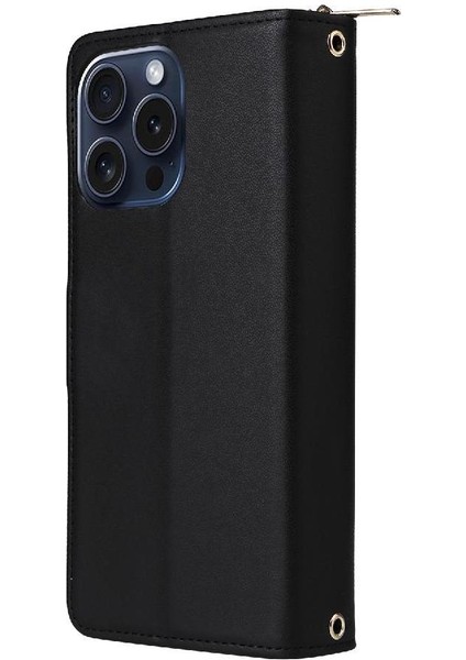 IPhone 15 Pro Cüzdan Kılıf Bilek Kayışı 9 Kart Tutucu Pu ile Uyumlu (Yurt Dışından) indirimleri