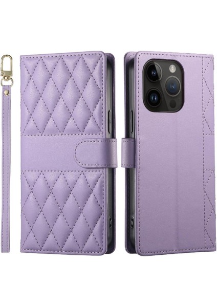 IPhone 15 Pro Kılıf Cüzdan Deri Kılıf Darbeye Çift ile Uyumlu (Yurt Dışından)