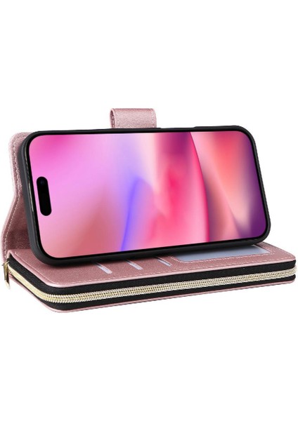IPhone 16 Pro Max Cüzdan Kılıf Manyetik Kapatma Pu Deri ile Uyumlu (Yurt Dışından) fırsatları