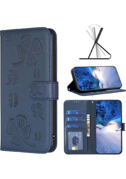 Samsung Galaxy A06 Cüzdan Kart Yuvaları Tutucu Kickstand Yonca Flip Case (Yurt Dışından)