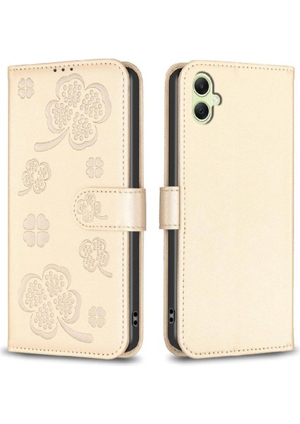 Samsung Galaxy A06 Cüzdan Kart Yuvaları Tutucu Kickstand Yonca Flip Case (Yurt Dışından)