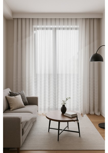 Belenay Tül Perde, Ekru Kırık Beyaz, Sık Pile , Saçak, Puf, Püsküllü, Zikzak Desenli Dalgalı indirimleri