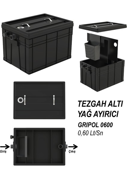 GRIPOL - 0600 0,60 Lt/Sn Tezgah Altı Yağ Ayırıcı