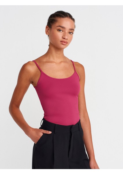 20901 Ince Askılı Poliamid Top-Koyu Fuşya