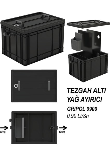 GRIPOL-0900 0,90 Lt/Sn Tezgah Altı Yağ Ayırıcı
