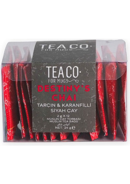 Tea Co Destiny's Chai - Tarçın ve Karanfilli Siyah Çay 2 gr x 12 Adet