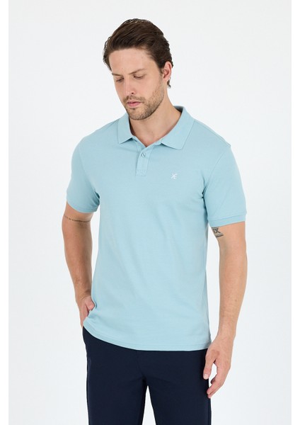 %95 Pamuk %5 Elastan Slim Fit Kısa Kollu Rahat Kumaş Nefes Alabilir Erkek Polo Yaka T-Shirt 0002