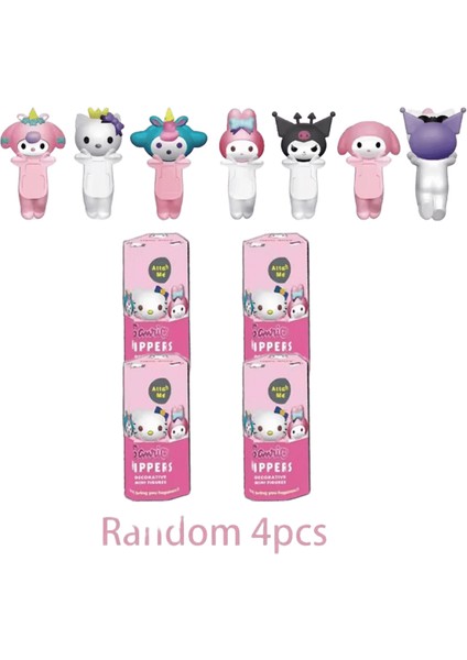 Hello Kittysonny Angel Sanrio Hippers Serisi Kör Kawaii Kuromi My Melody Anime Figürnoel Hediyerastgele4 Adet (Yurt Dışından)