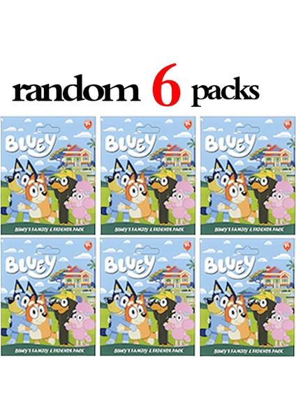 Anime Bluey Kör Figürlerioyunu Bebek Figürü Pvc Model Oyuncaklar Masaüstü Dekoratif Çocuklar Noel I Rastgele 6 Paket (Yurt Dışından)