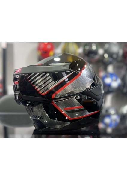 Kask Shark Oxo Sıkter Çene Açılır Gümüş/siyah/kırmızı modelleri