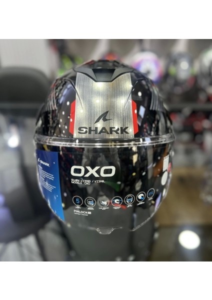 Kask Shark Oxo Sıkter Çene Açılır Gümüş/siyah/kırmızı indirimleri