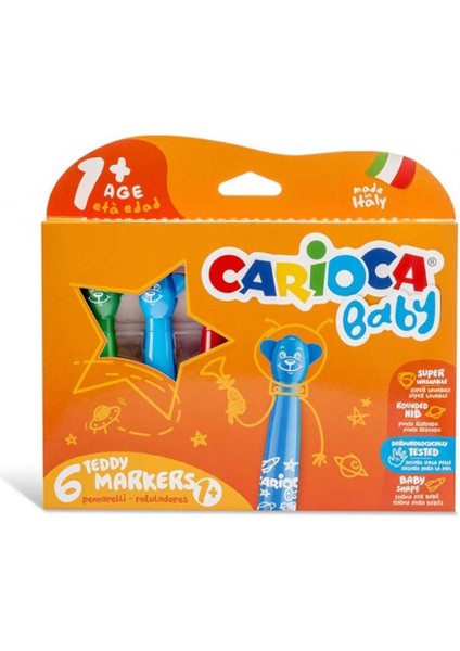 Nessiworld Carioca Teddy Jumbo Keçeli Boya Kalemi 6'lı