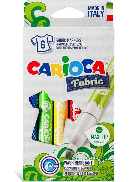 Nessiworld Carioca Kumaş Keçeli Boya Kalemi Maxi 6'lı