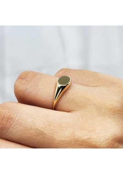 Minimal Tasarım Oval Şövalye 925 Ayar Gümüş Yüzük indirimleri