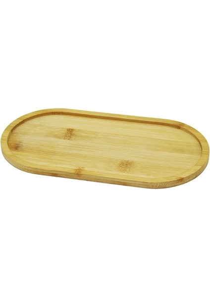 Oval Ahşap Bambu Yağdanlık Altlık 12X23CM