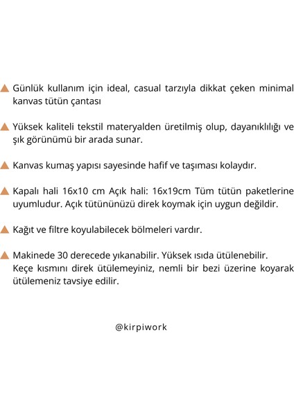 Siyah Kanvas Tütün Çantası