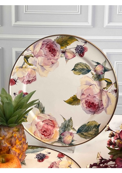 Rose Emaye 2'li Servis Tabağı 30 cm