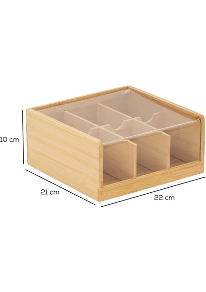 Home 005 Ahşap Bambu 6 Bölmeli Organizer Poşet Çay Kutusu Sallama Çay Kutusu modelleri