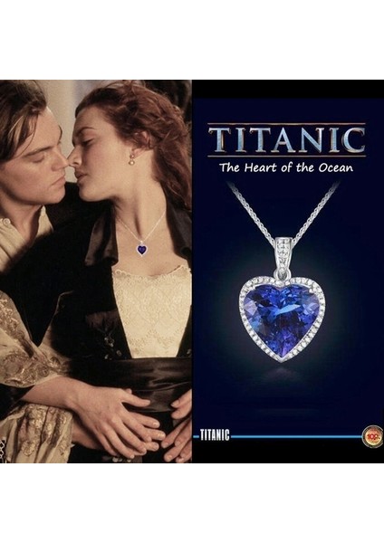 Titanic Kalp Okyanus Aşk Pırlanta Taş Görünümlü (Hediye Kutulu)