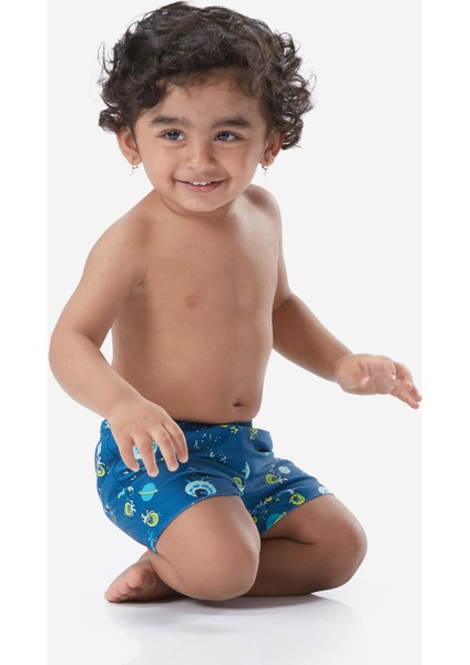 Bebek Yıkanabilir Boxer Mayo / Bebek Bezi - Mavi - Desenli