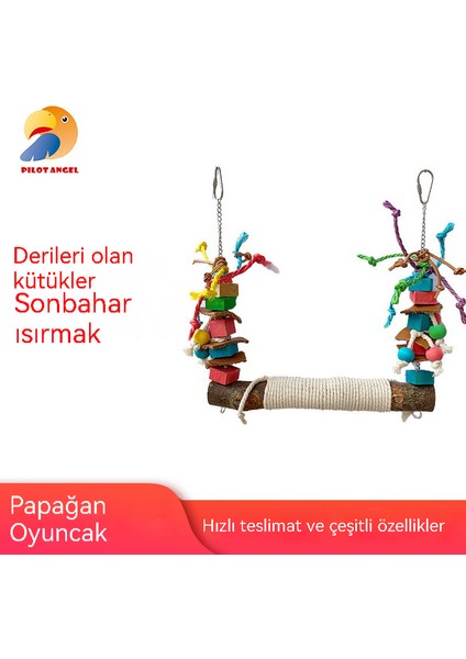 Deri Kütük Renkli Kuş Papağan Isırır Salıncak Istasyonu Rafı (Yurt Dışından) fiyatları