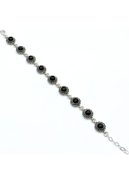 Su Yolu Oltu Taşı Işçilikli 925 Ayar Gümüş Bileklik fiyatları