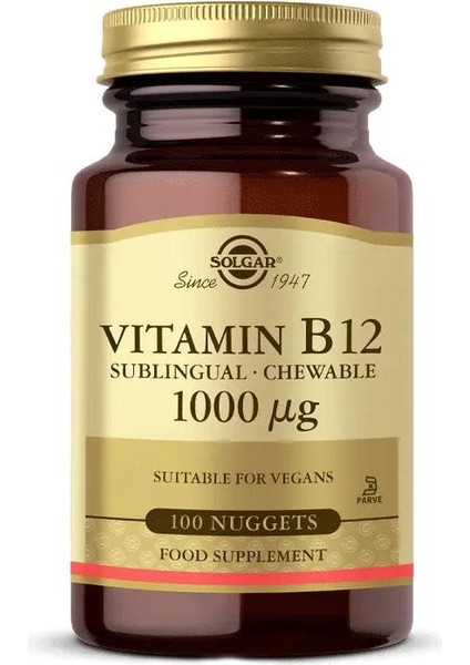Solgar Vitamin B12 1000 Mcg 100 Kapsül