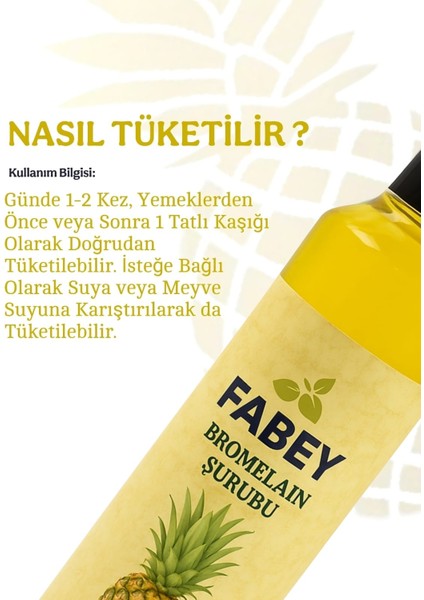 Bromelain Ananas Içeren Detox Şurubu 250ML