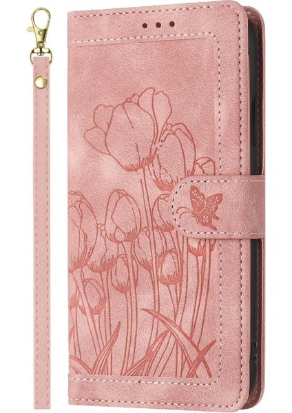 Samsung Galaxy A26 Bilek Kayışı Lale Kabartmalı Flip Case Cüzdan Kılıf (Yurt Dışından) fiyatları