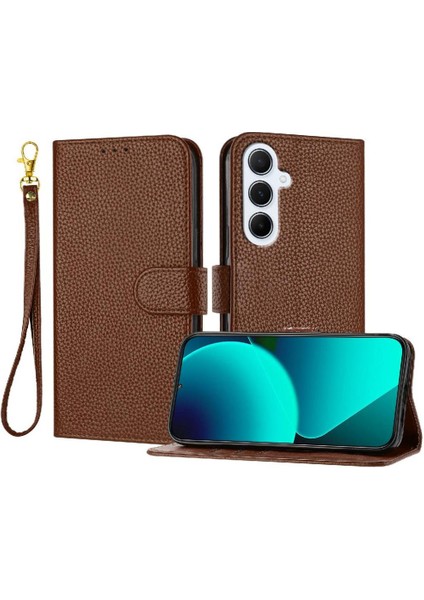 Samsung Galaxy A36 5g Flip Folio Litchi Desen Kart Yuvaları Telefon Kılıfı (Yurt Dışından)