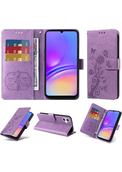 Samsung Galaxy A06 5g Çiçek Kart Yuvaları Flip Deri Flip Case (Yurt Dışından)