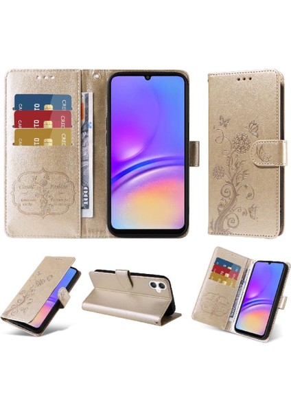 Samsung Galaxy A06 5g Çiçek Kart Yuvaları Flip Deri Flip Case (Yurt Dışından)