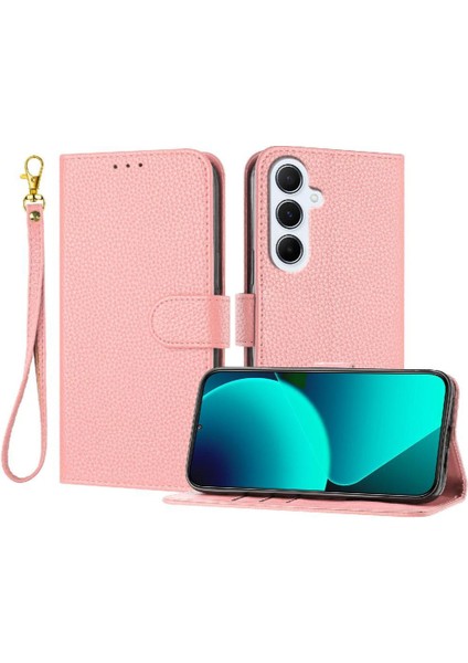 Samsung Galaxy A36 5g Flip Folio Litchi Desen Kart Yuvaları Telefon Kılıfı (Yurt Dışından)