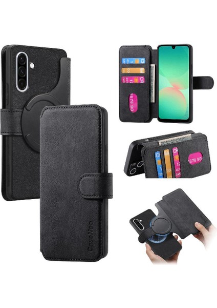 Samsung Galaxy A26 Cüzdan Mıknatıs Koruyucu Malzeme Kartı Flip Case (Yurt Dışından)