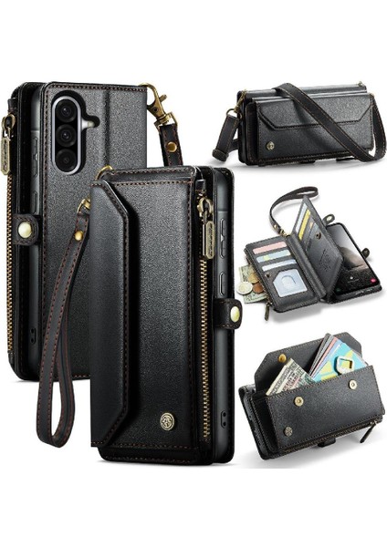 Samsung Galaxy A36 5g Vaka Cüzdan Fermuar Faturaları Crossbody Flip Case (Yurt Dışından)