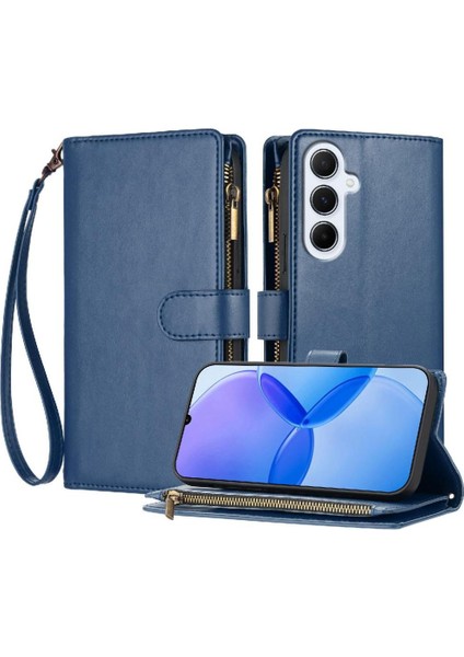 Samsung Galaxy A56 5g Kılıf Folio Kapak Pu Deri Cüzdan Fermuar Çanta (Yurt Dışından)